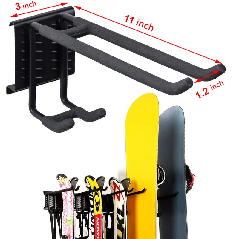 WALMANN Garage Storage Organization System Ski Wall Rack Up to 10 Pairs of Skis Mount Hanger Home Shed and Garage Snowboard Wall Rack Holds Up to 300 lbs - Image 3